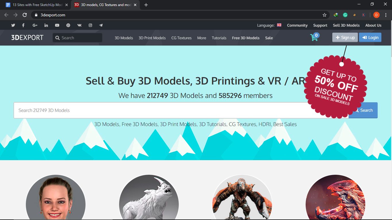 3DExport homepage