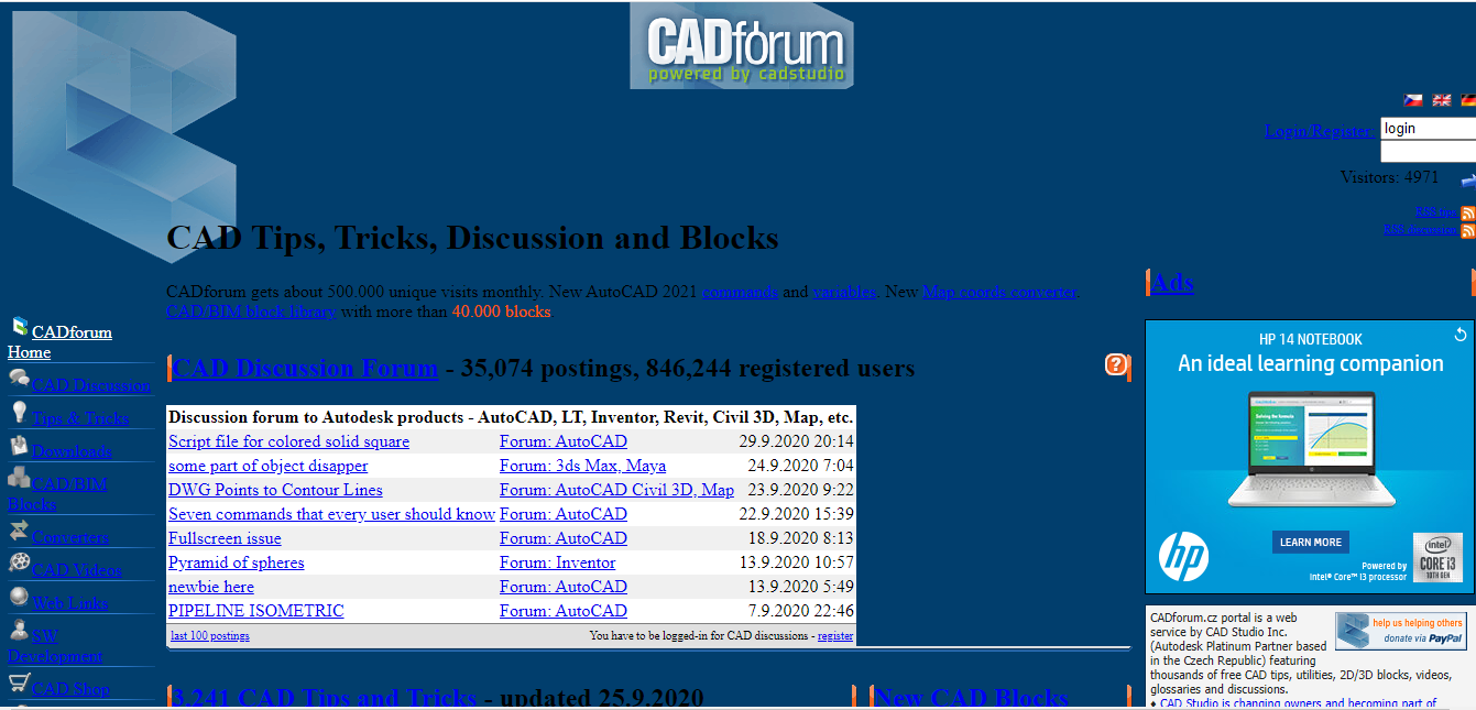 CAD Forum homepage