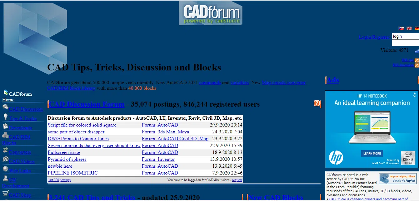CAD Forum homepage