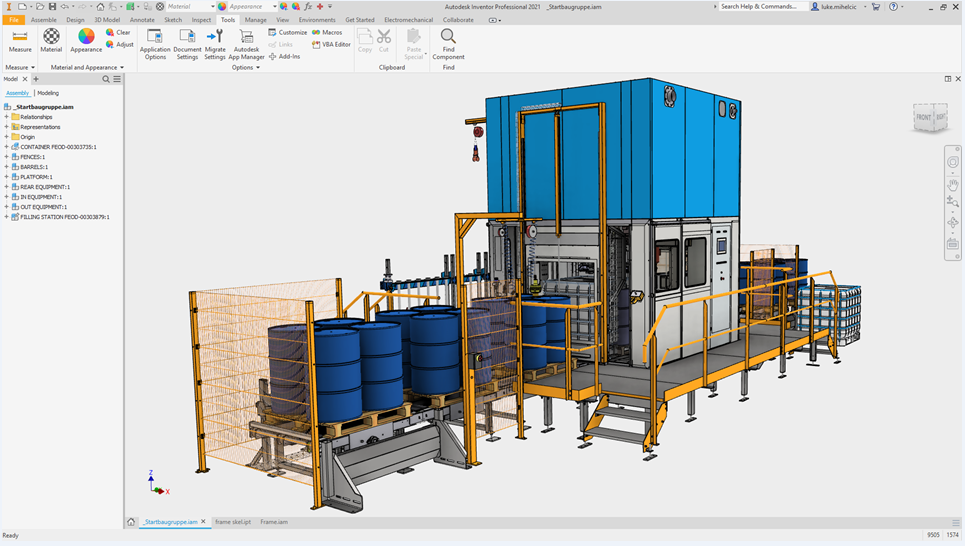 Processing plant designed in Autodesk inventor
