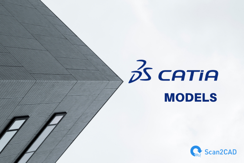 Corner of building against sky. CATIA models