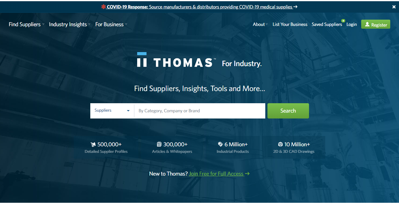 Thomas Network homepage