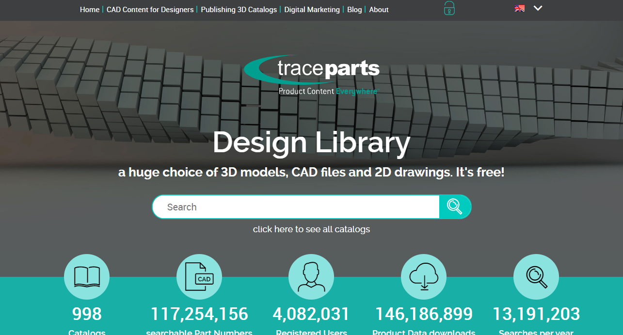Traceparts homepage