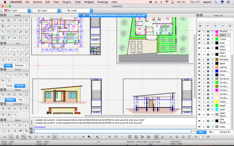 LibreCAD free DXF viewer for Windows, Mac, and Linux
