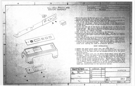 A low-quality scan of a machine blueprint