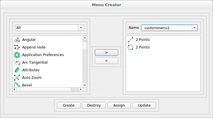 Creating a customized menu