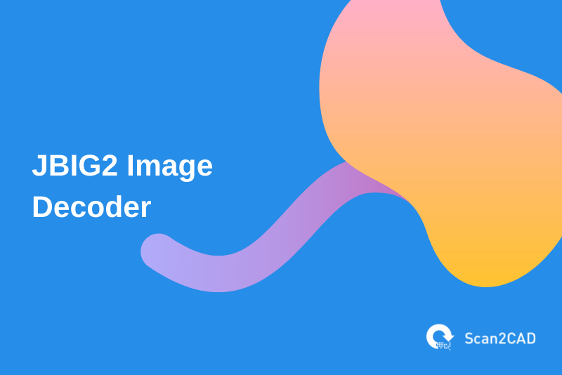 jbig2 image decoder - blue background with shapes