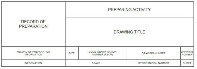 Black and white title blocks for d, e, f, h, j, and k size drawings