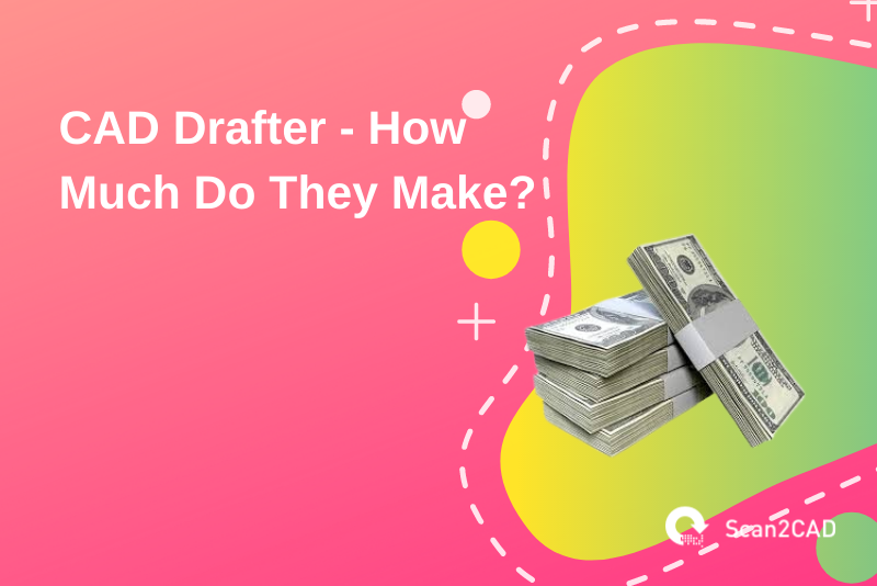 Cad drafter salary, how much they make, pink yellow green graphics