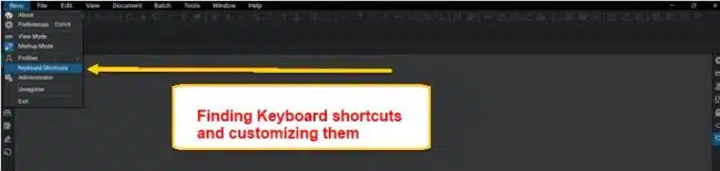 Finding out the keyboard shortcuts and modifying them