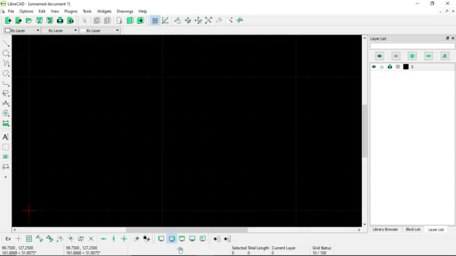 Librecad user interface screenshot