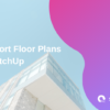 import floor plans sketchup, light blue red violet