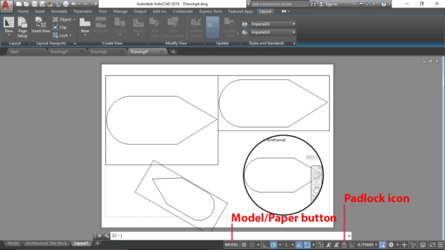 AutoCAD Paper Space with Multiple Layout Viewports
