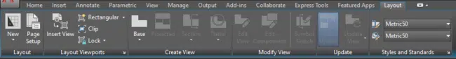 Layout Contextual Ribbon and Panels in AutoCAD