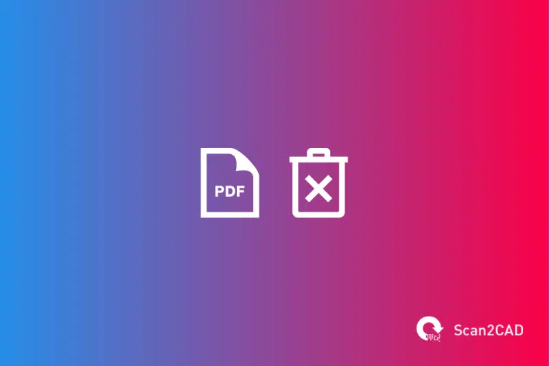 PDF file and trash bin icons on gradient background