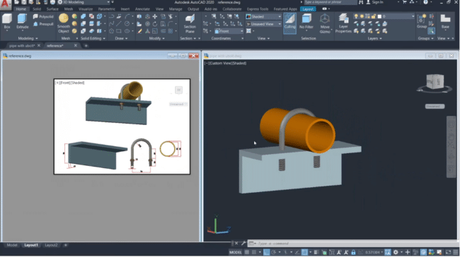 Pipe support assembly 3D CAD model