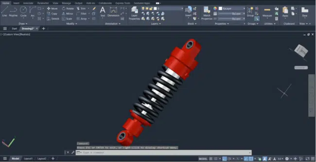 Shock absorber 3D CAD model