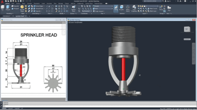 Sprinkler head 3D CAD model