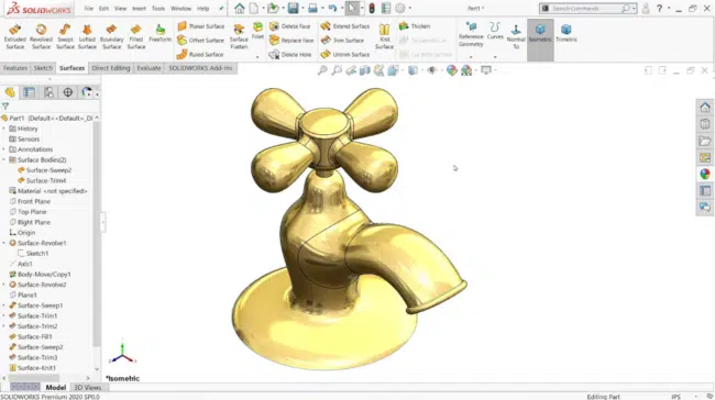 Water tap 3D CAD model
