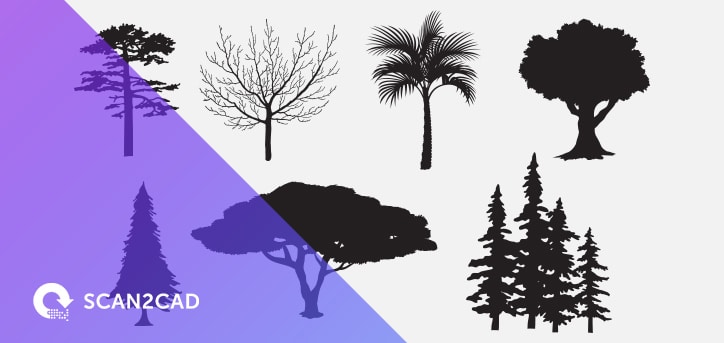 Tree Silhouettes | Free DXF Files | Scan2CAD