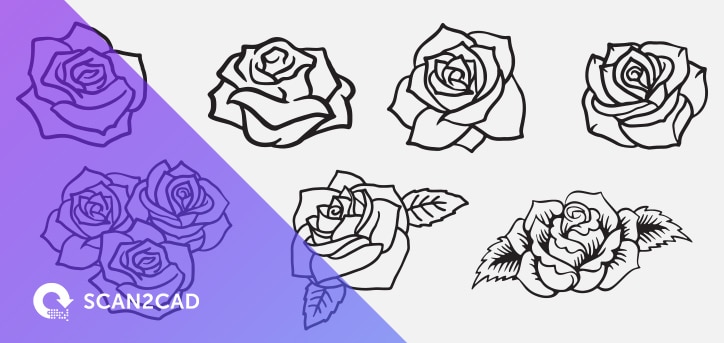 preview of roses dxf designs