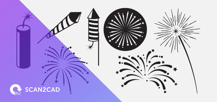 fireworks, Scan2CAD logo